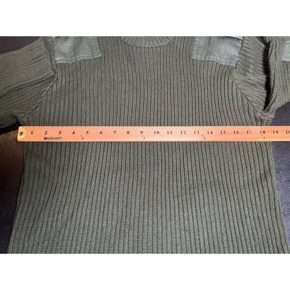 Alpha Industries Flight Apparel Sweater Ribbed Stretch Large Army Green Patches - Picture 3 of 8